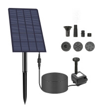 5V2.5W200L/H pompa fontana solare nera 15x9.5x2.3cm