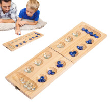 African Stone Game Marble Game Wooden Set for Adults Kids Travel Relaxation Educational Toy 2-4 Players