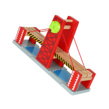 Wood and Plastic Train Track Bridge Set - Red Railway Bridge for Model Trains, Compatible with Standard Gauge