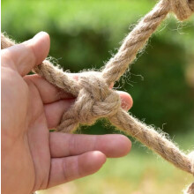 1m Hemp Rope Safety Net for Kids, Balcony Garden Stair Protection, 12cm Mesh Anti-Fall Decor Net, 8mm Thickness