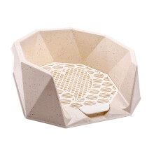 Indoor Dog Potty Tray with Comfortable Mesh, Beige Dog Potty Pad, Top Open Litter Container for Easy Training