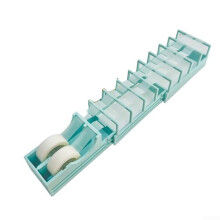 Tape Dispenser for Gift Wrapping and Labeling, 18 Tape Lengths, Double Roll Holder, Green ABS Material