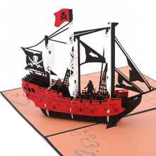 Postcard Maternity Card 3D Pop-up Pirate Ship Gift Card for Baby Shower or Birthday, Unique Design and High-Quality Materials