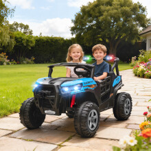 (Blue) AIYAPLAY 24V Electric Ride on Car, 2-Seater Kids Electric Truck