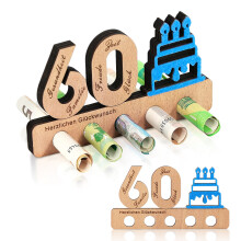 Unique And Meaningful Wooden Birthday Money Gift For 60th Birthday
