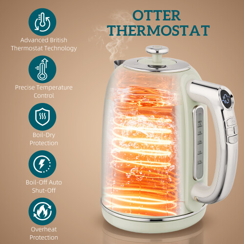 Homcom (Grey) HOMCOM 1.7L 3000W Kettle and 2 Slice Toaster with Keep Warm Memory Function 1