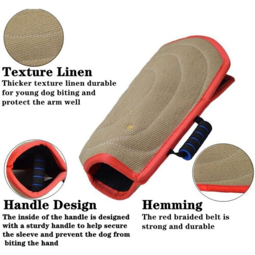 Dog Bite Sleeve Training Arm Protector Twill Hemp Thickened Sleeve for German Shepherds Open Arm Bite Target Training 2