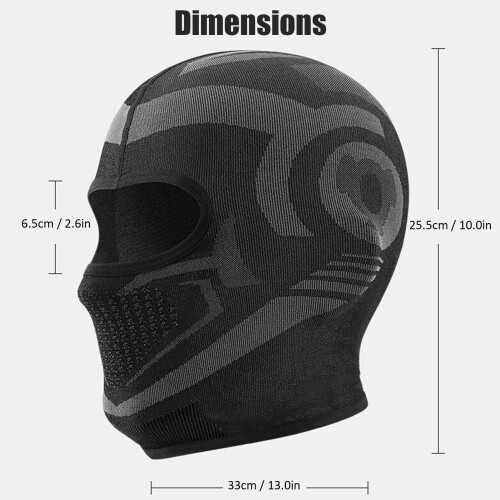 Balaclava da sci 75 g taglia unica nero per uomo e donna 1