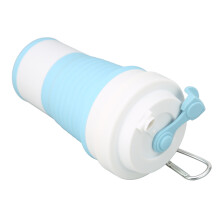 750ml Leichter blauer zusammenklappbarer Silikon-Reisebecher für Outdoor & Büro