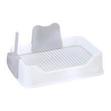 Dog Toilet Tray for Small Dogs - Splashproof Puppy Potty Training Tray, White Plastic, Indoor Use, Easy Clean