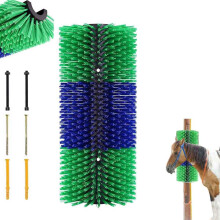 Scratch Brush for Farm Animals - Horse Scratcher Massage Brush Set, Green Cattle and Horse Cleaning Grooming Tool