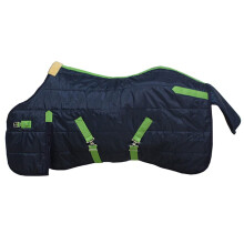 420D Waterproof Turnout Rug for Horses and Shetland Ponies, 220g Filling, Standard Neck, Navy Blue, 100cm/39inch