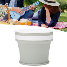 270ml zusammenklappbarer Kaffeebecher – Silikon-Reisebecher in stylischem Grau