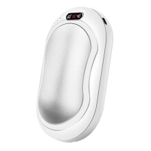 10000mAh Hand Warmer Flashlight Massager Double-Sided Heater with Three Temperature Settings in Gray Color