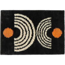 Tapis de bain lavables en machine (noir/orange, 40,6 x 61 cm) - CDSX
