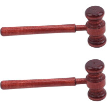 Wooden Judge Hammer Auction Hammer Props for Lawyer Costume Accessories 3.2 x 6.7 x 17.4 cm Pack of 2