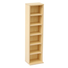 Oypla 6 Tier Beech Wooden CD DVD Game Book Shelf Storage Tower Rack - Fits 102 CDs