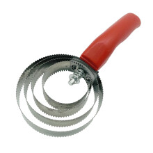 4 Ring Curry Comb Tool for Horses, Comfortable Grip Red Brush for Grooming Pets, Sheep, and Cows
