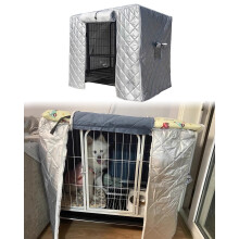 Dog Kennel Cover, Indoor and Outdoor Dog Cage Cover with Roll-Up Door and Window, Breathable Insulated Privacy Cover