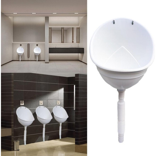 Urinal - Wall-Mounted Waterless Urinal for Men, Portable High-Efficiency Flush System, White, 1 Piece 1