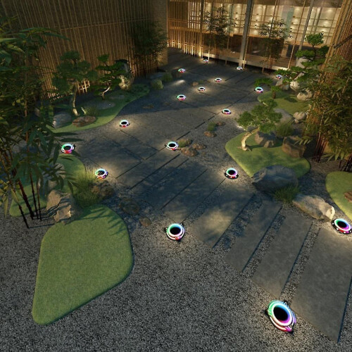 Solar Ground Light Color Changing for Yard Step Lawn Patio Pathway Walkway B 1