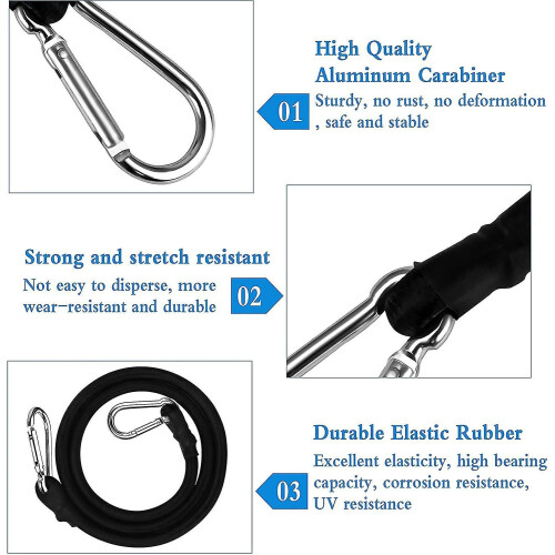 Gepäckspanner mit Karabiner, 4 Stück Spanngurte mit Haken, 100cm lang 2