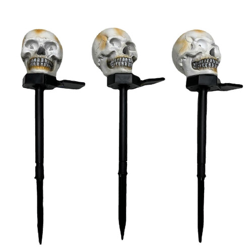 Creative Halloween ghost head light up skull scary decoration Solar skull light up