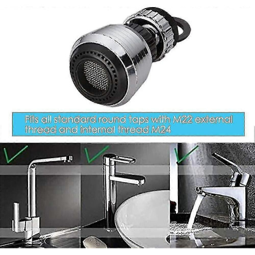 2pcs 360 Rotate Swivel Water Saving Tap Aerator Diffuser Faucet Nozzle Filter Adapter 2