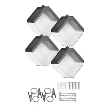 4 Stück hängende Solarleuchten Eisziegel, Farbwechsel Solar Gartenzaun Lichter IP65 wasserdicht, Garten