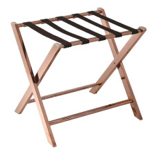 Stainless Steel Hotel Luggage Rack, Folding Storage Stand, Space-Saving Design, Durable Floor Shelf/Rose d