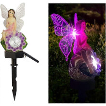 Solarbetriebene Lampe für den Garten, Straßenlaterne, Glyzinien, Blumenfee