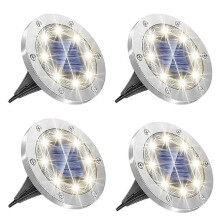 4-teilige Bodenlichter, verbesserte Solar-Bodenlichter, 8 LED-betriebene wasserdichte Scheibenlichter