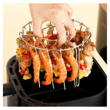 Airfryer Rack 304 Stainless Steel Grill Rack for Air Fryer with 24 Skewers Compatible for Home Kitchen Cooking