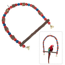 Vogelschaukel-Spielzeug zum Aufhängen und Stehen für Papageien, mit Apfelholz, 12 cm