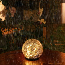 Solar Crackle Glaskugel Bodenlichter Lichterketten Outdoor Wegbeleuchtung Auto Ein/Aus Nachtlampe