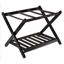 Luggage Rack, Folding Luggage Stand for Home and Hotel Rooms, Two-Tiered Floor Rack, Durable and Portable Design