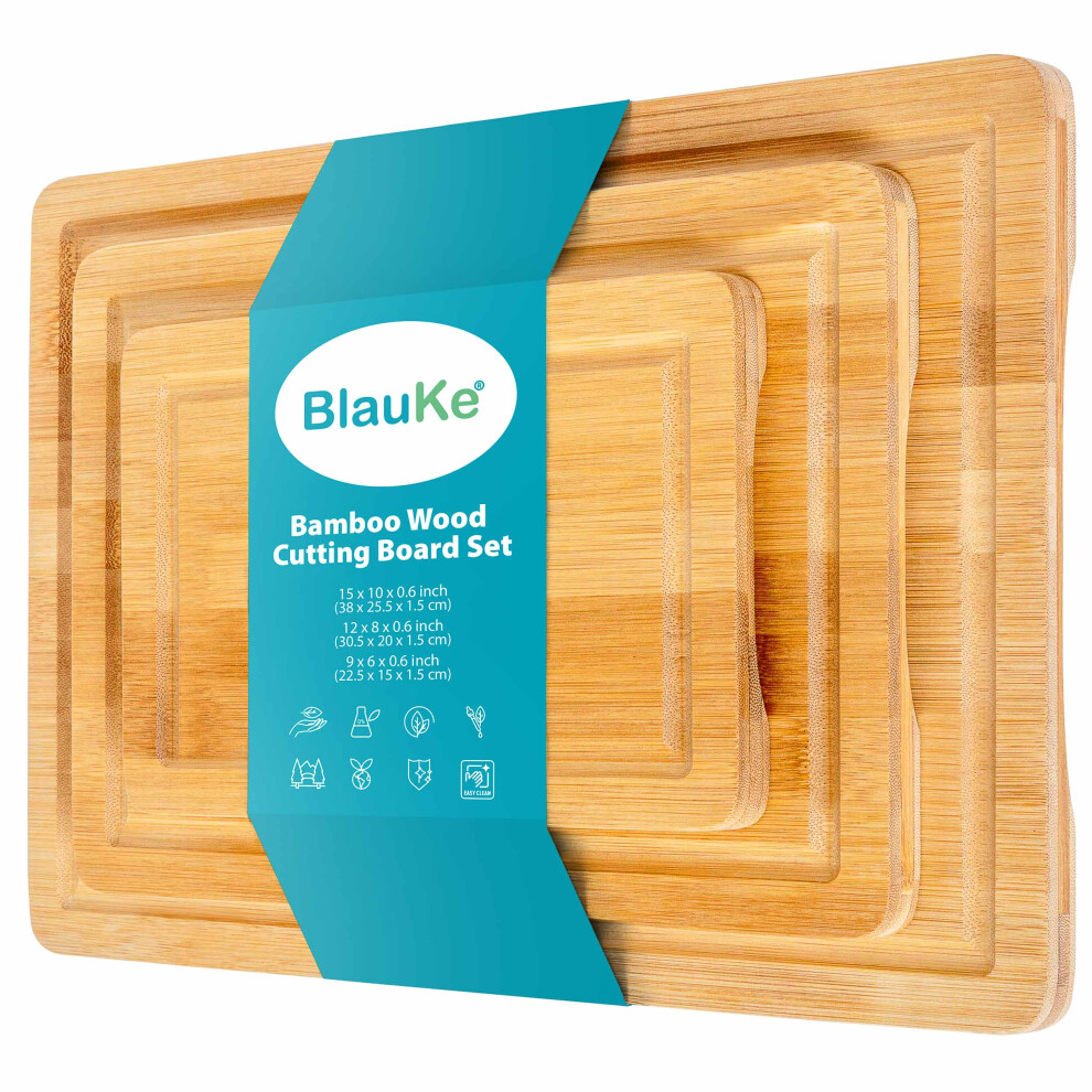 Blauke Extra Large Bamboo Cutting Board 45X31cm - Wood Cutting Board For Meat Cheese Vegetables - Wooden Cutting Boards For Kitchen - Serving Tray