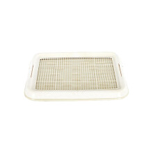 Dog Potty Toilet Net Training Tray for Small Dogs, 47 x 34.9 cm, Indoor Outdoor Use, White Color