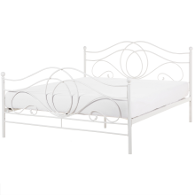 Bed Metal LYRA 160 x 200 cm (EU King Size) White