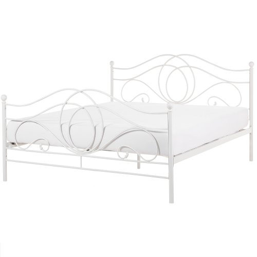 Beliani Bed Metal LYRA 160 x 200 cm (EU King Size) White