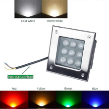 1 Stück quadratische LED-Bodeneinbauleuchte für den Außenbereich, Edelstahl, IP67, wasserdicht, LED-Bodenstrahler