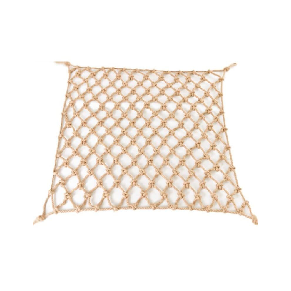 1m Kinder Anti-Fall Net, Indoor Climbing Net for Balcony Safety, Hemp Rope Protection Net with 8mm Diameter and 12cm Mesh