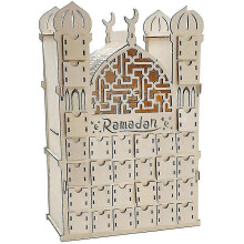 Calendrier de l'Avent du Ramadan, calendrier de l'Avent réutilisable en bois avec 30 tiroirs, décora