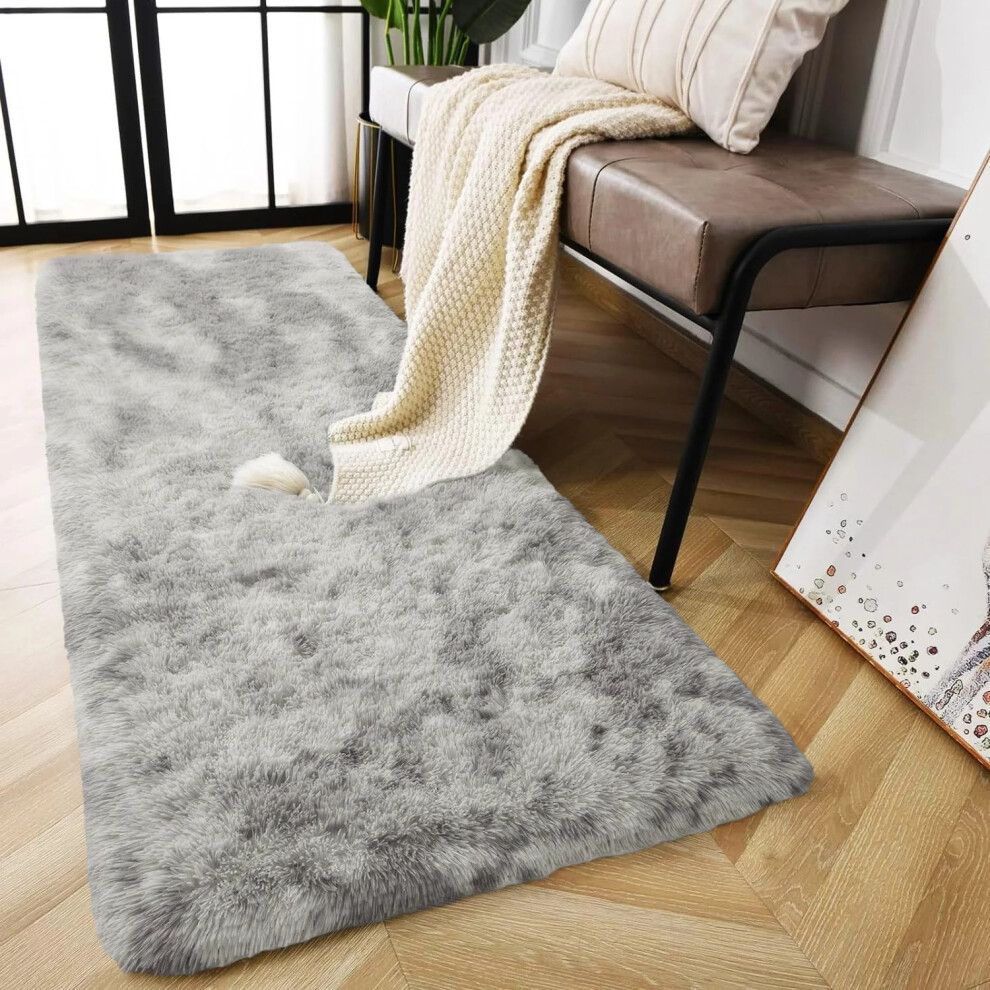 Imperial Rooms (Silver, 60 X 220 Cm) Non Slip Shaggy Rugs Carpet Runner Large Doormats