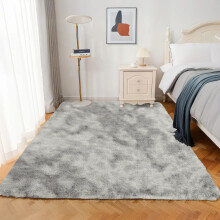 (Silver, 120 x 170 cm) Non Slip Shaggy Rugs Carpet Runner Large Doormats
