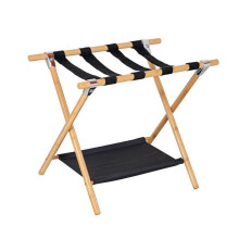 Luggage Rack, Heavy Duty Folding Suitcase Stand for Bedroom and Travel, Multifunctional Storage Solution, Black