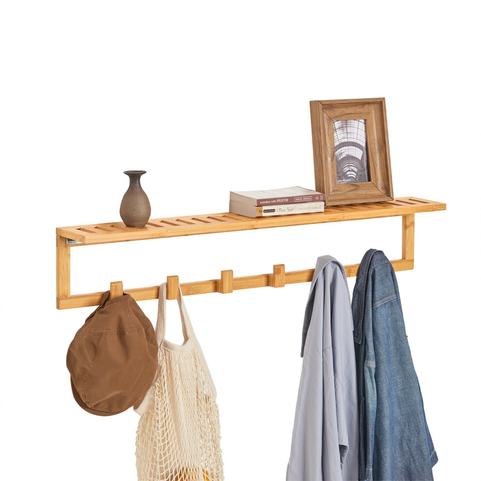 SoBuyÂ® FHK06-N, Bamboo Wall Mounted Coat Rack with 6 Hooks-image-OPC-PGXRPN-NEW
