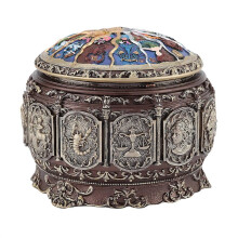 Vintage Spieluhr mit rotierendem LED-Licht, 12 Sternbilder, Göttinnen-Dekor, Krebs-Sternzeichen-Geschenk