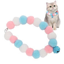 Blauer Plüsch-Halsband für Hunde und Katzen mit Glöckchen, 29 cm leicht
