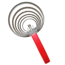 Reversible Curry Comb for Horses, Sheep, and Dogs - Double-Sided Stainless Steel Brush with 6 Rings, 12-Inch Size